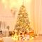 Costway 6ft. Unlit Artificial Silver Tinsel Hinged Christmas Tree with Metal Stand